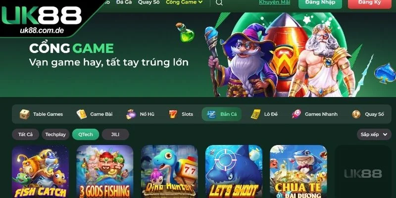 Sảnh bắn cá UK88 thu hút sự chú ý đông đảo hội viên
